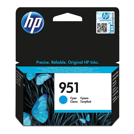 HP 951 Standard Yield Cyan Original Ink Cartridge Page Yield 700 P/N CN050AE