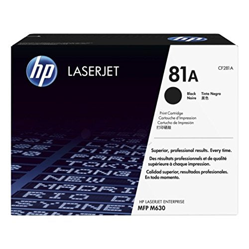 HP 81A Black Original LaserJet Toner Cartridge Page Yield 10.5K CF281A HP