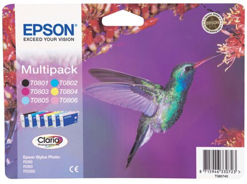 Epson Original T0807 Claria 6-colour pack - Easy Mail pack