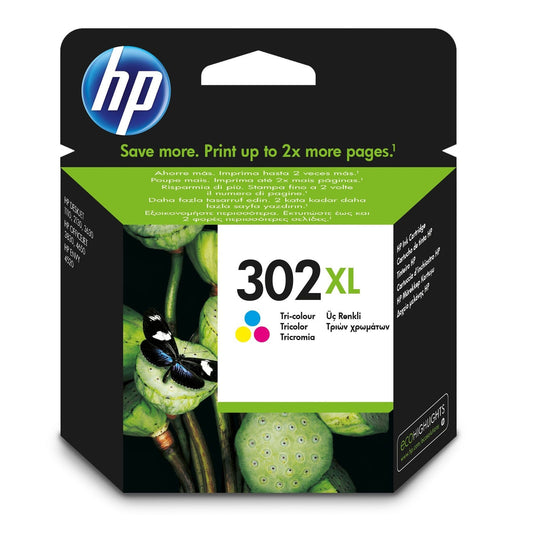 HP 302XL High Yield Tri-colour Original Ink Cartridge Page Yield 300 (P/N F6U67AE)