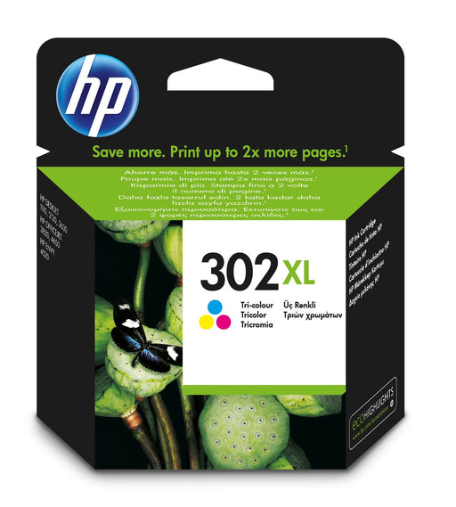 HP 302XL High Yield Tri-colour Original Ink Cartridge Page Yield 300 (P/N F6U67AE)