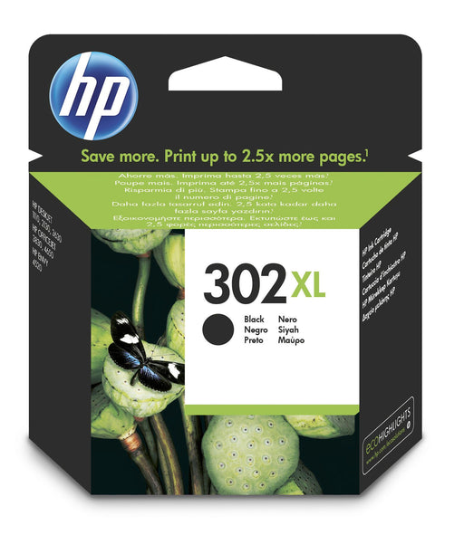 HP 302XL High Yield Black Original Ink Cartridge Page Yield 430 (P/N F6U68AE)
