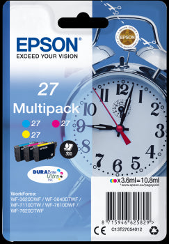 Epson Original T27 Std 3-Colour Multipack Durabrite inks | Cartridge King 