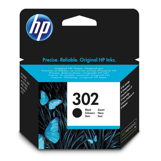 HP 302 Standard Capacity Black Original Ink Cartridge Page Yield 170  (P/N F6U66AE)