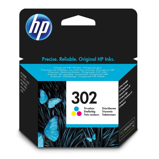 HP 302 Standard Capacity Colour Original Ink Cartridge Page Yield 150 (P/N F6U65AE)