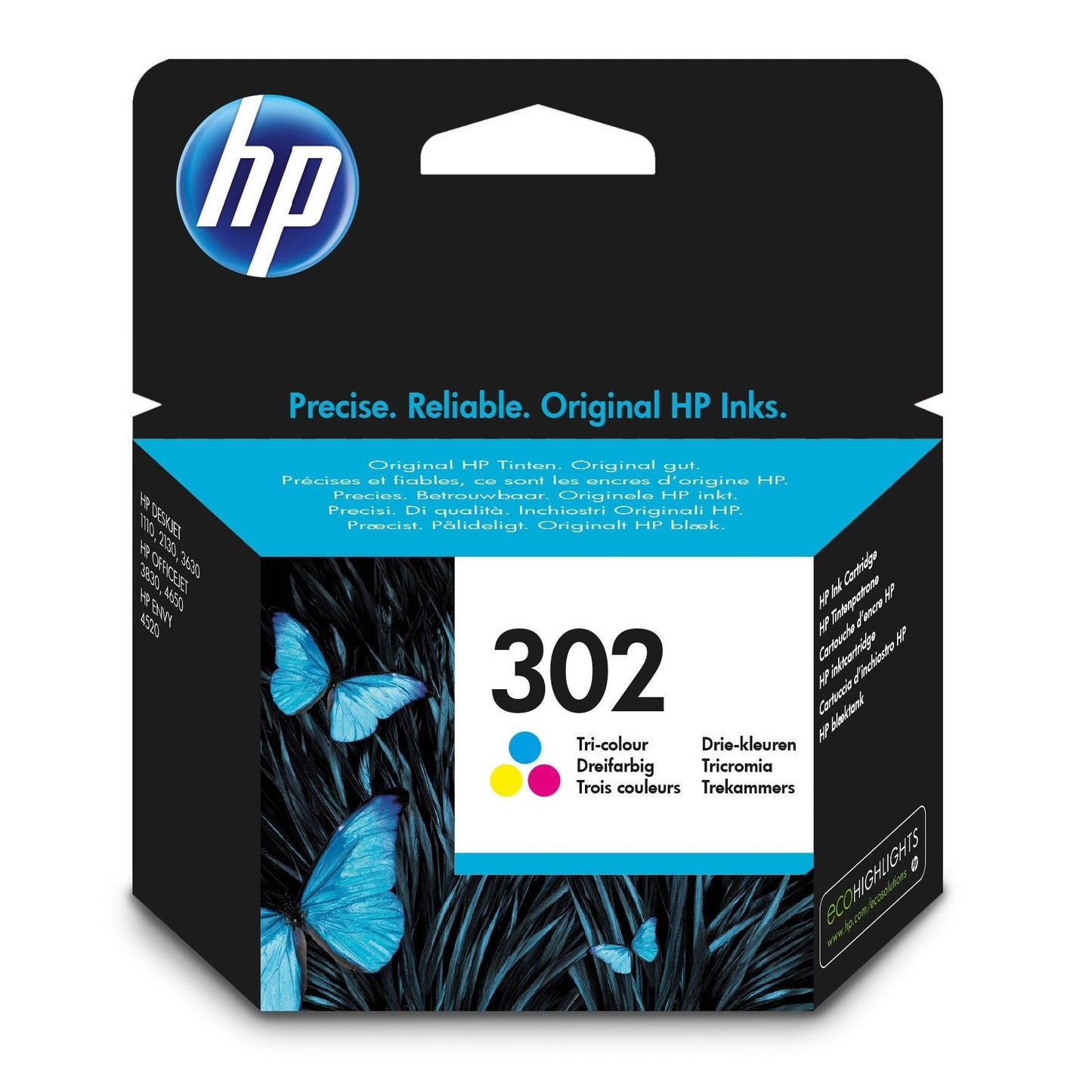 HP 302 Standard Capacity Colour Original Ink Cartridge - F6U65AE