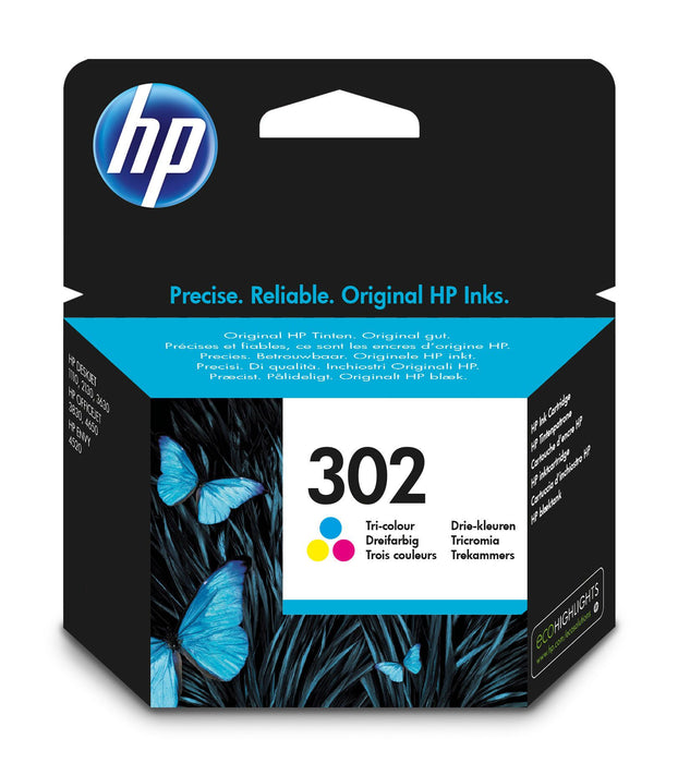 HP 302 Standard Capacity Colour Original Ink Cartridge Page Yield 150 (P/N F6U65AE) | Cartridge King 