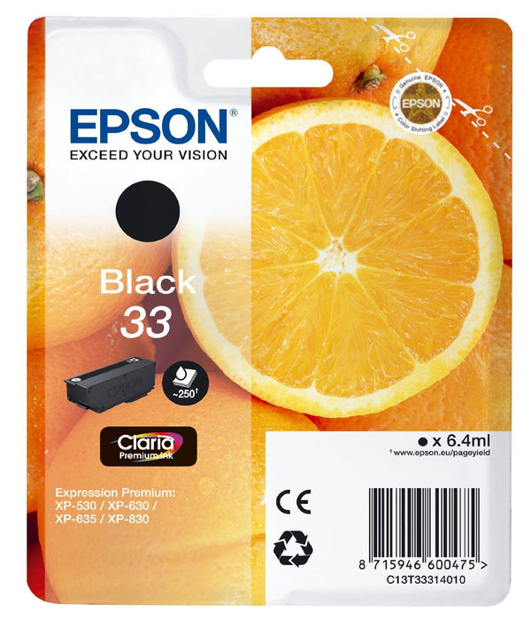 Epson Original Black T33 Claria Premium Ink Cartridge | Cartridge King 