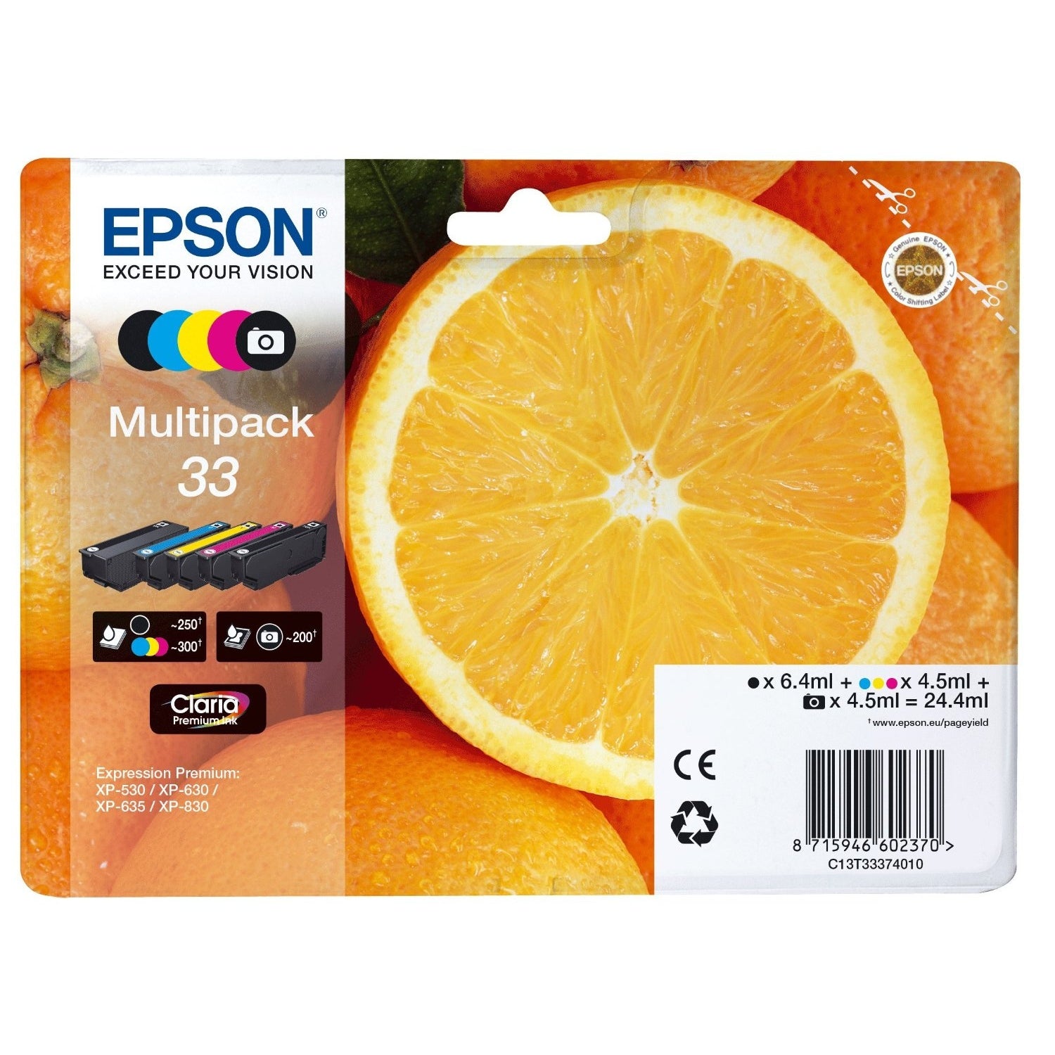 Epson Original 5-Colours T33 Claria Premium Ink Pack Epson