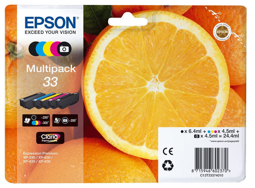 Epson Original 5-Colours T33 Claria Premium Ink Pack | Cartridge King 