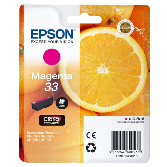 Epson Original Magenta T33 Claria Premium Ink Cartridge EPSON