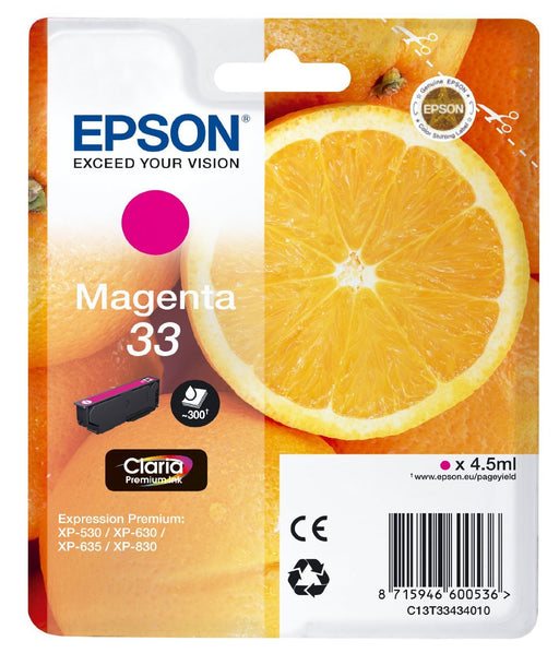 Epson Original Magenta T33 Claria Premium Ink Cartridge | Cartridge King 