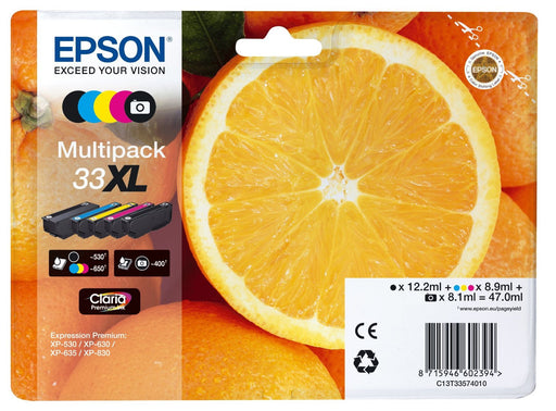 Epson Original 5-Colours T33XL Claria Premium Ink Pack | Cartridge King 