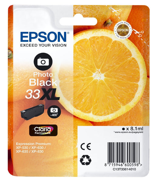 Epson Original Photo Black T33XL Claria Premium Ink Cartridge | Cartridge King 