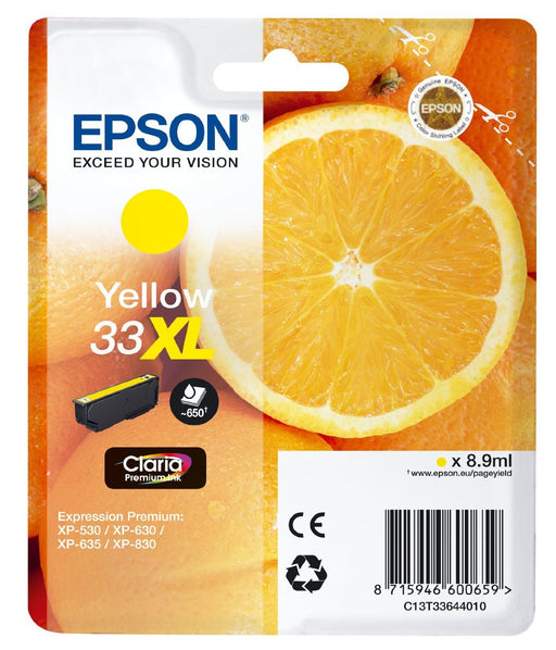 Epson Original Yellow T33XL Claria Premium Ink Cartridge | Cartridge King 