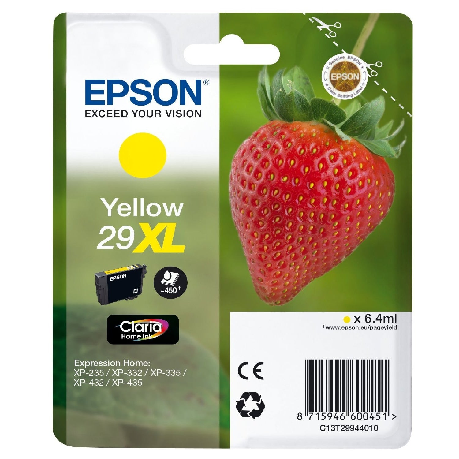 Epson Original Yellow T29 XL Claria Premium Ink Cartridge