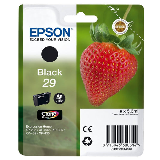 Epson Original Black T29 Std Claria Premium Ink Cartridge Epson