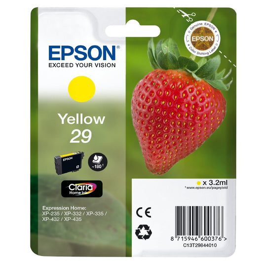 Epson Original Yellow T29 Std Claria Premium Ink Cartridge EPSON