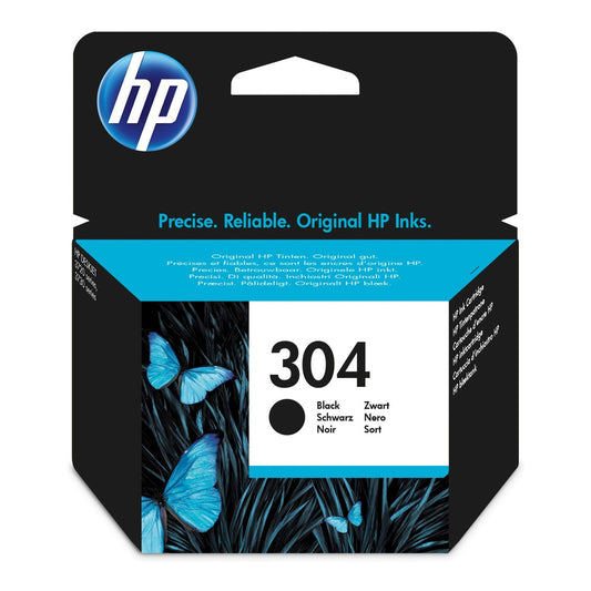 HP 304 Standard Capacity Black Original Ink Cartridge Page Yield 120 (P/N N9K06AE)