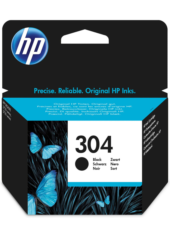 HP 304 Standard Capacity Black Original Ink Cartridge Page Yield 120 (P/N N9K06AE) | Cartridge King 