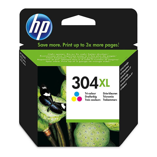 HP 304XL High Yield Tri-colour Original Ink Cartridge Page Yield 300 (P/N N9K07AE)