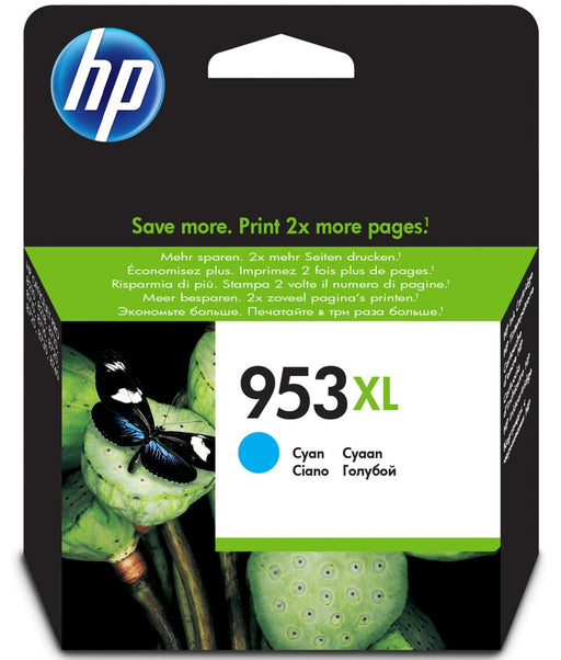 HP 953XL High Yield Original Cyan Ink Cartridge Page Yield 1450 (P/N F6U16AE)
