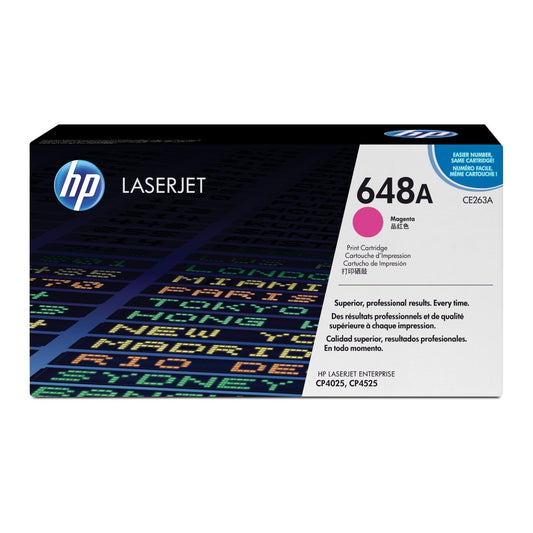 HP 648A Magenta Original LaserJet Toner Cartridge Page Yield 11K CE263A HP