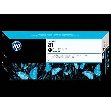 HP 81 680-ml Black DesignJet Dye Ink Cartridge HP