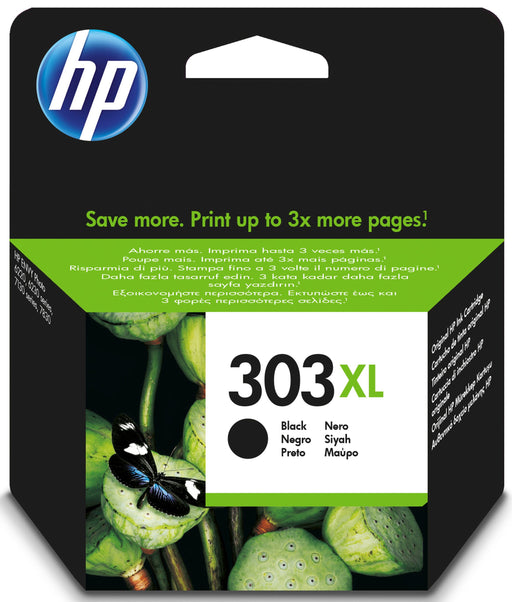 HP 303XL High Yield Black Original Ink Cartridge Page Yield 600 (P/N T6N04AE)
