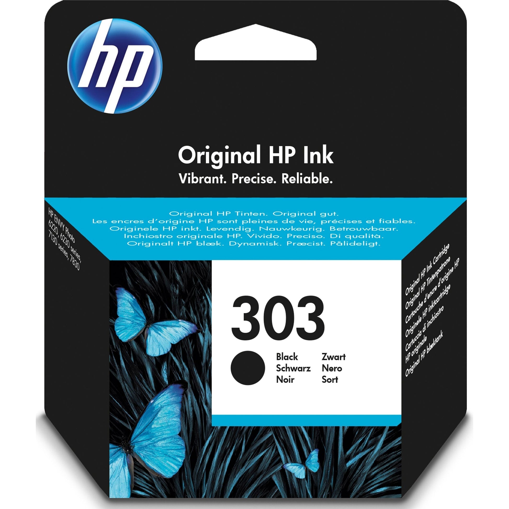 HP 303 Standard Capacity Black Original Ink Cartridge Page Yield 200 (P/N T6N02AE)