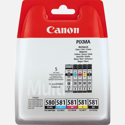Canon PGI-580 &amp; CLI-581 Printer Ink Cartridges CMYKK | Cartridge King 