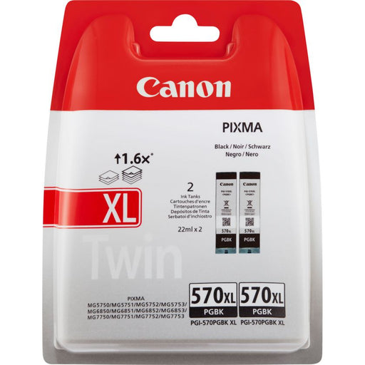 Obsolete - Canon PGI-570 XL Printer Ink Cartridges Twin