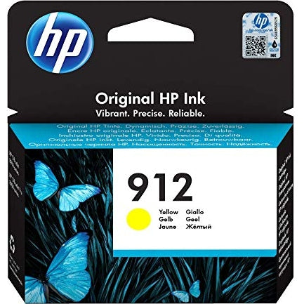 HP 912 Yellow Original Ink Cartridge Page Yield 315 P/N 3YL79AE HP