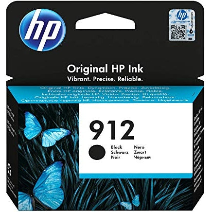 HP 912 Black Original Ink Cartridge Page Yield 300 P/N 3YL80AE HP