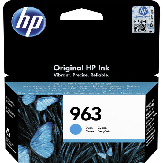 HP 963 Cyan Original Ink Cartridge Page Yield 700 P/N 3JA23AE HP