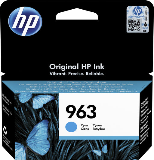 HP 963 Cyan Original Ink Cartridge Page Yield 700 (P/N 3JA23AE) | Cartridge King 