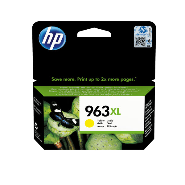 HP 963XL High Yield Yellow Original Ink Cartridge Page Yield 1600 (P/N 3JA29AE)