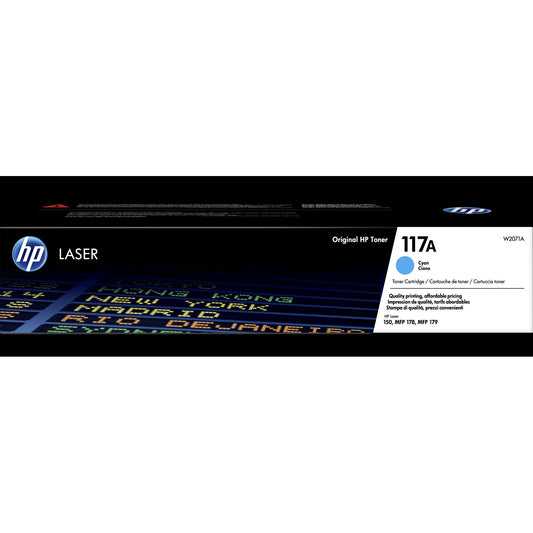 HP 117A Cyan Original Laser Toner Cartridge Page Yield 700 P/N W2071A HP