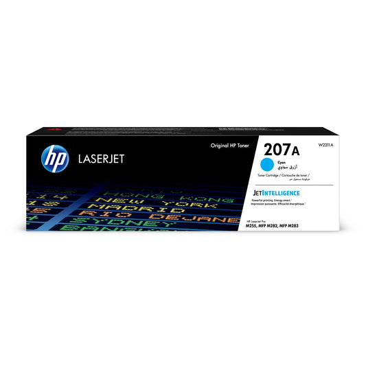 HP 207A Cyan Original LaserJet Toner Cartridge Page Yield 1250 W2211A HP