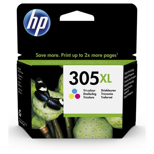 HP 305XL High Yield Colour Original Ink Cartridge Page Yield 200 (P/N 3YM63AE)