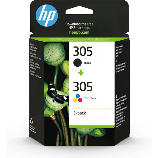HP 305 2-pack (zwarte drie-kleuren inktcartridge HP 305 2-pack (zwarte drie-kleuren inktcartridge