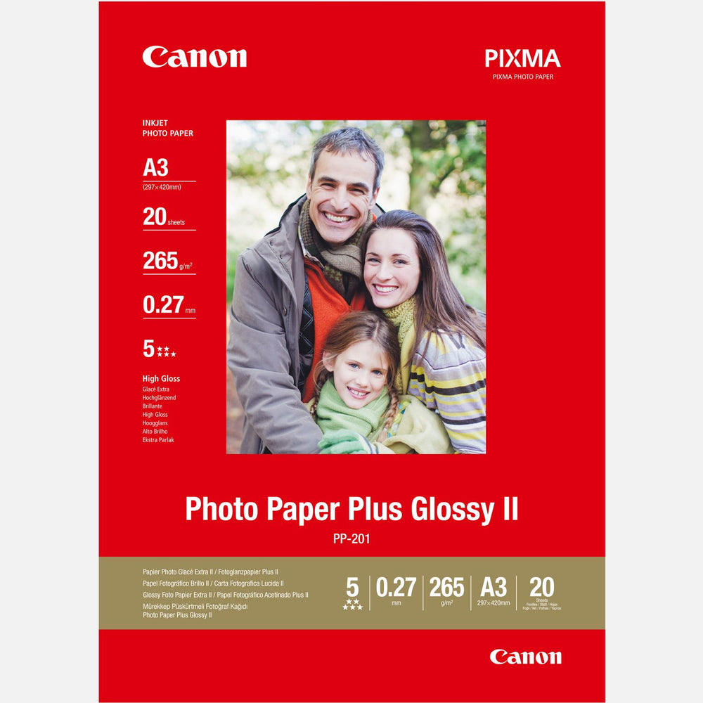 Canon PP-201 Glossy II Photo Paper Plus A3 - 20 Sheets | Cartridge King 