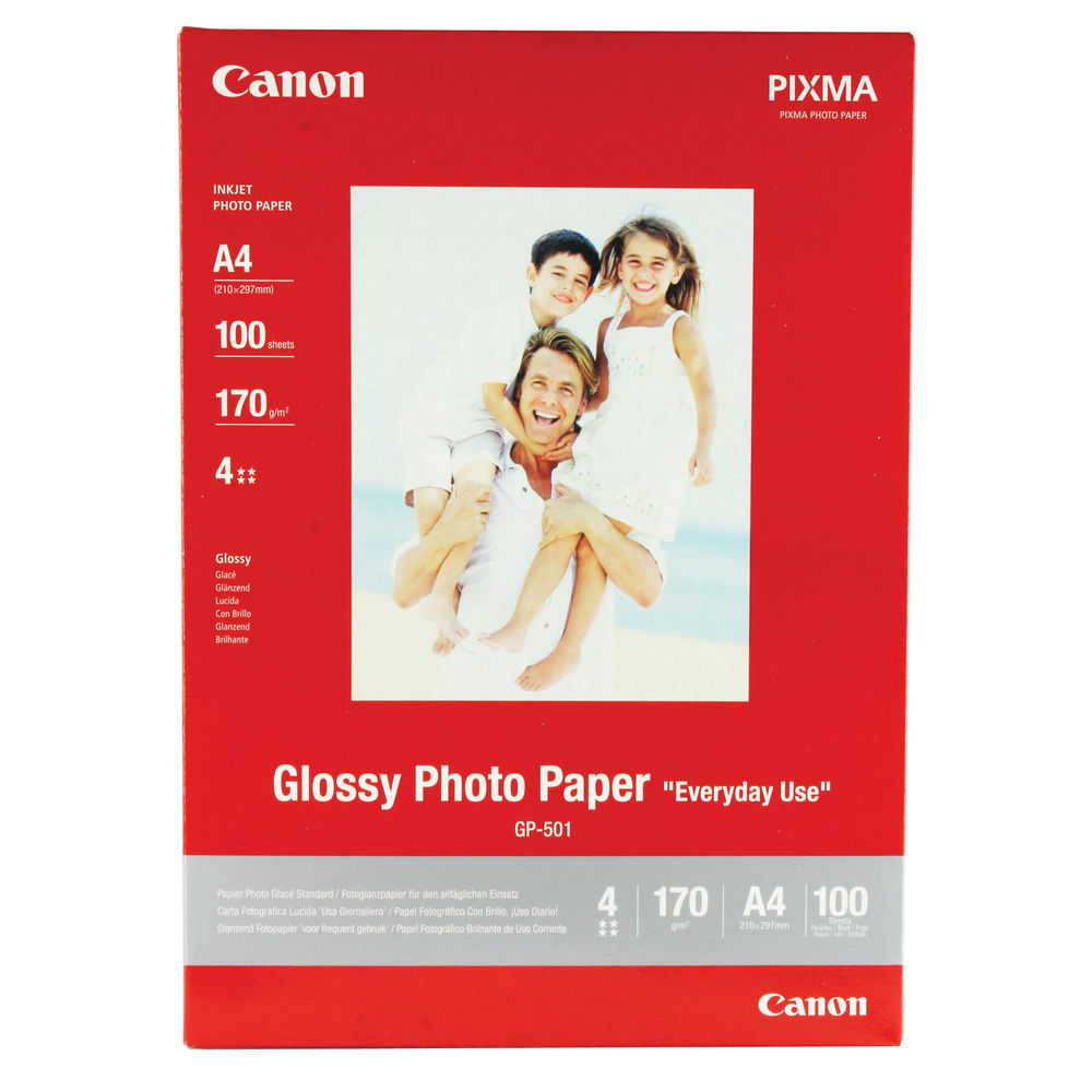 Canon GP-501 Glossy Photo Paper A4 - 100 Sheets - 0775B001