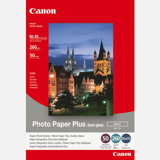 Canon SG-201 Semi-Gloss Photo Paper Plus 4x6 - 50 Sheets