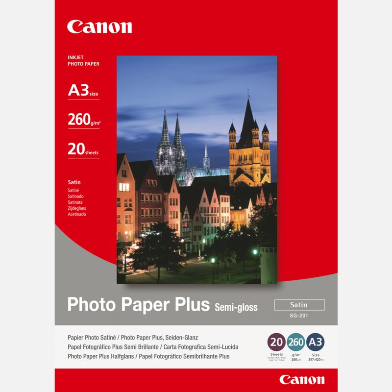 Canon SG-201 Semi-Gloss Photo Paper Plus A3 - 20 Sheets Canon