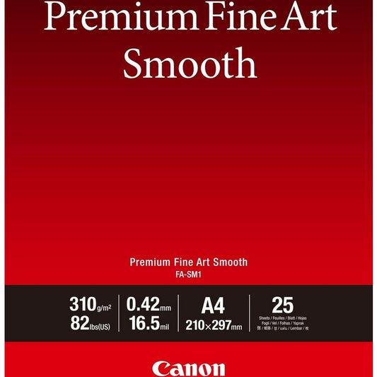 Canon FA-SM1 Premium Fine Art Smooth Paper A4 - 25 Sheets Canon