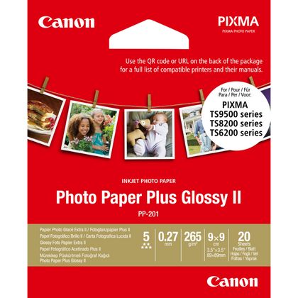 Canon PP-201 Glossy II Photo Paper Plus 3.5 x 3.5” – 20 Sheets | Cartridge King 