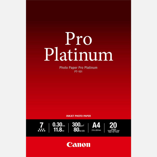 Canon PT-101 Pro Platinum Photo Paper A4 - 20 Sheets | Cartridge King 