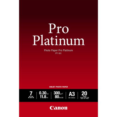 Canon PT-101 Pro Platinum Photo Paper A3 - 20 Sheets Canon