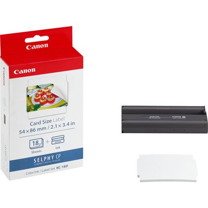 Canon KC-18IF Colour Ink + Paper Set Credit Card Size – 18 Stickers Canon